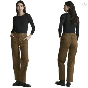 MADEWELL THE PERFECT VINTAGE WIDE LEG UTILITY EDITION OLIVE GREEN -27